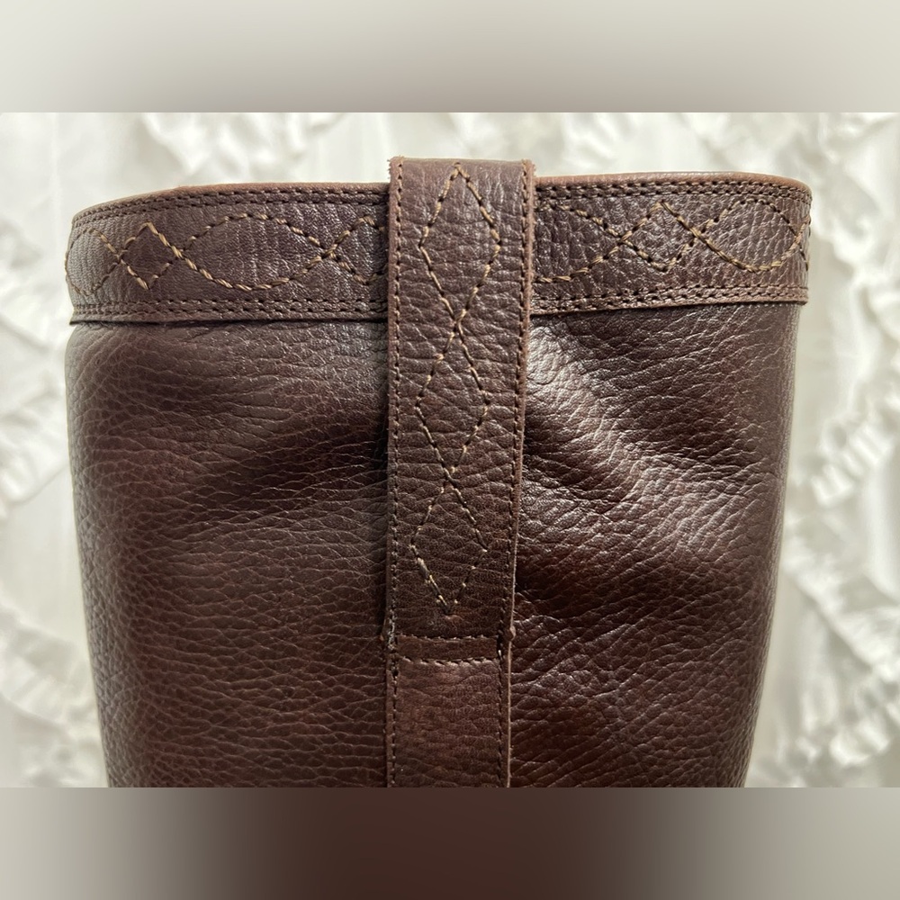 Frye Kate Pull On Tall Boots Dark Brown Pebble Leather NIB - Picture 10 of 15